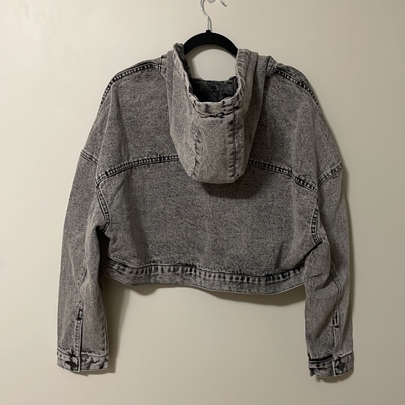 Fashion Nova - No Explanation Hooded Denim Jacket - Acid Wash Grey - XSmall - Picture 3 of 4